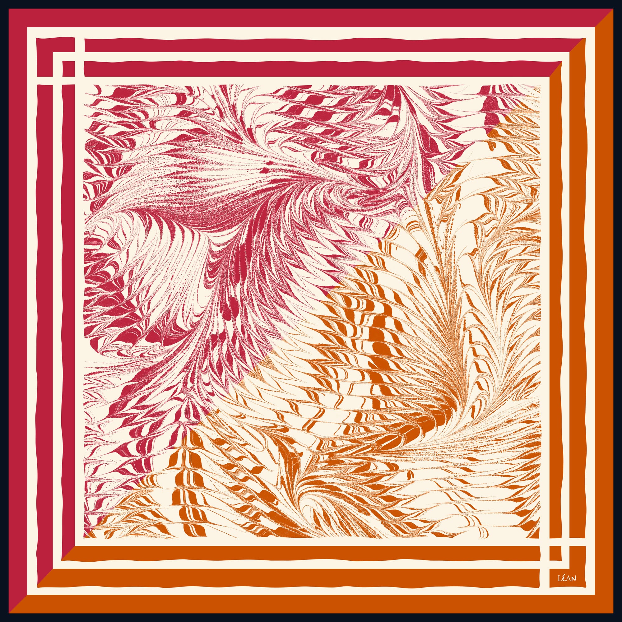 Bosphorus Waves Şal/Pareo - Turuncu & Kırmızı