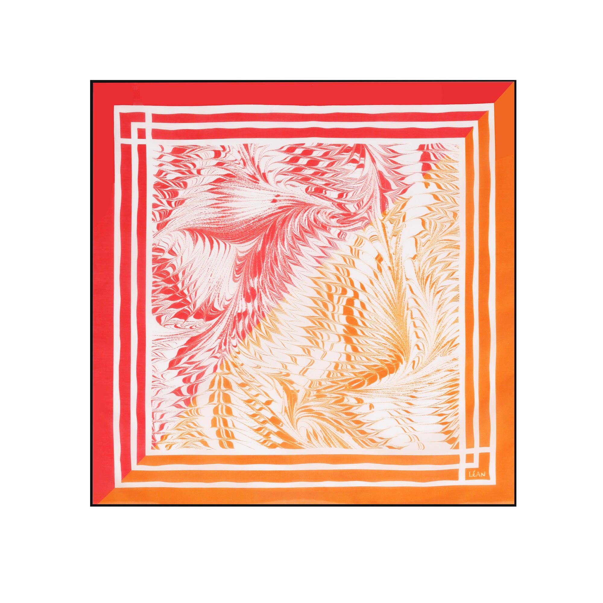 Bosphorus Waves Kırmızı Bandana - Kırmızı & Turuncu