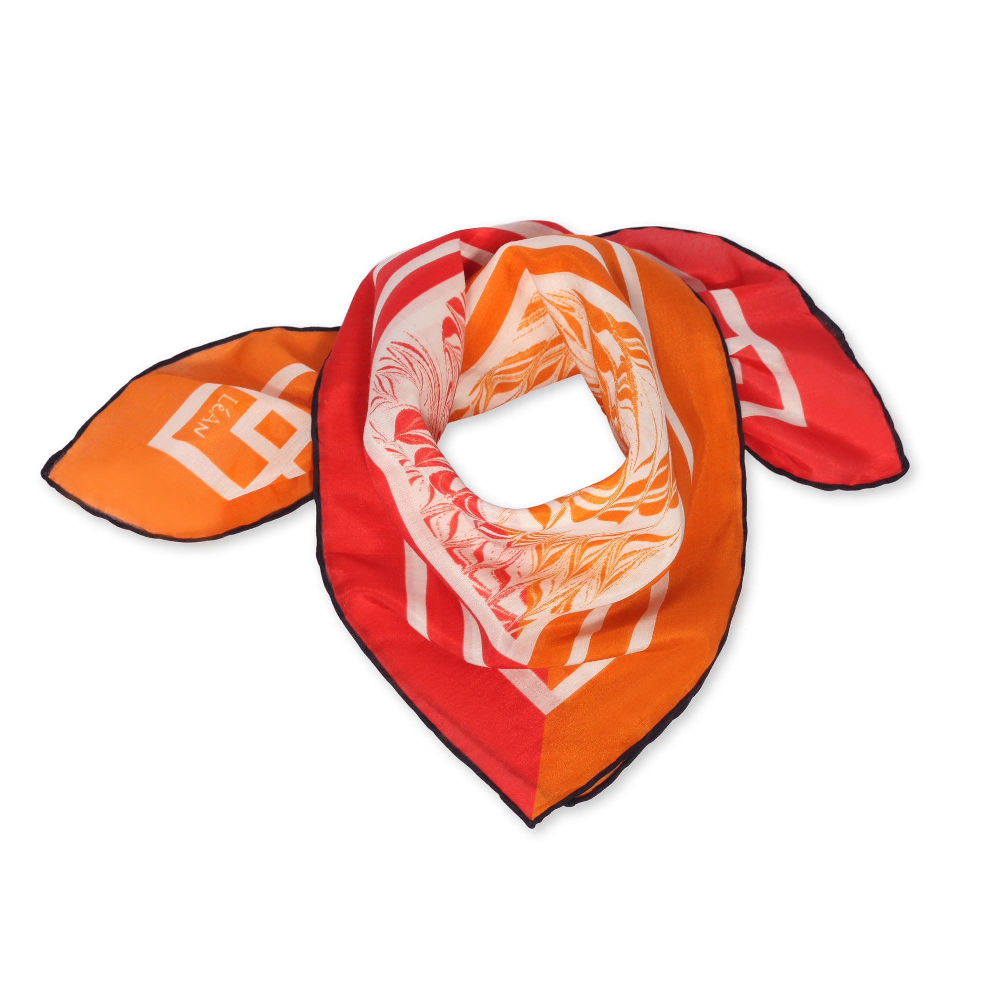 Bosphorus Waves Kırmızı Bandana - Kırmızı & Turuncu