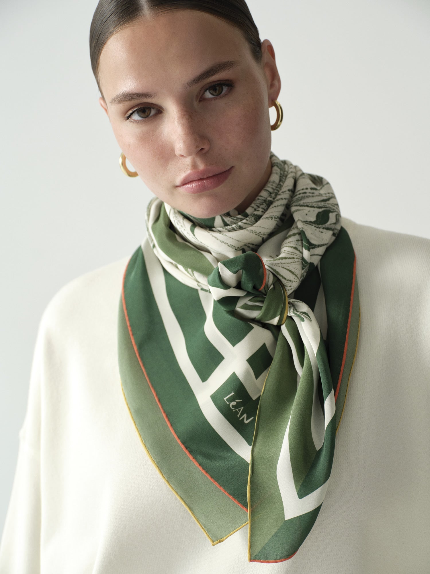 Bosphorus Waves İpek Fular-Yeşil